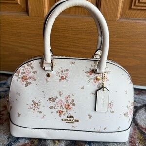 Coach White Floral Satchel